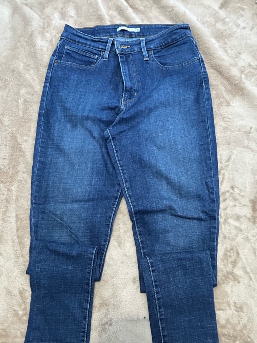 Levi's High-Rise Slim Straight Jeans in Dark Blue